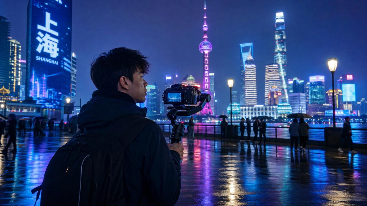 91-91生活传媒：夜上海魅力·城市夜景Vlog传媒分享